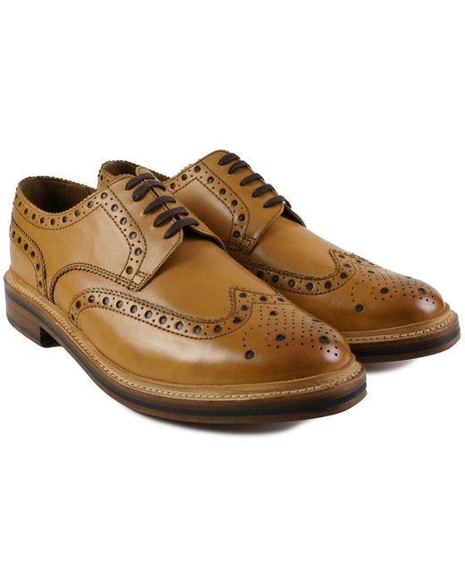 GRENSON Brown Archie Brogue Shoes for men