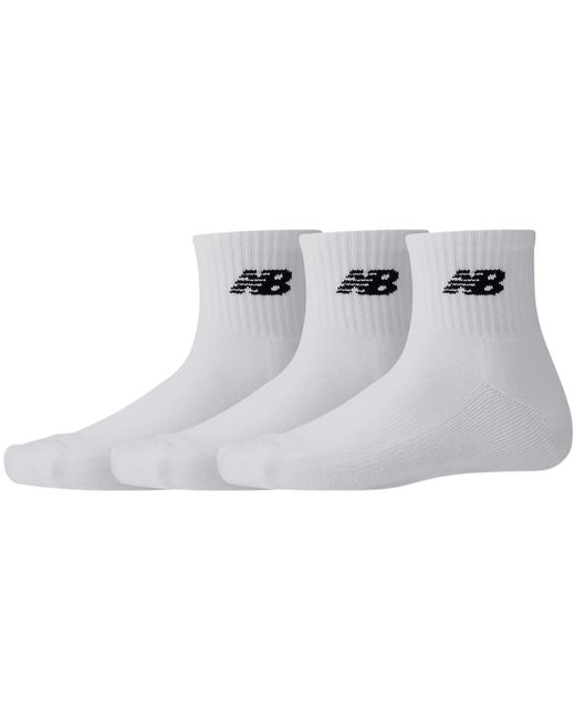New Balance White 3 Pack Everyday Ankle Socks for men