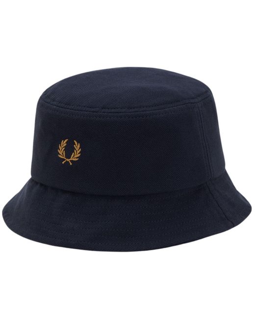 Fred Perry Blue Classic Pique Bucket Hat for men