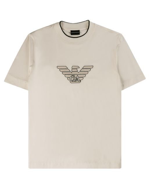 Emporio Armani Natural Logo-flocked Jersey T-shirt for men