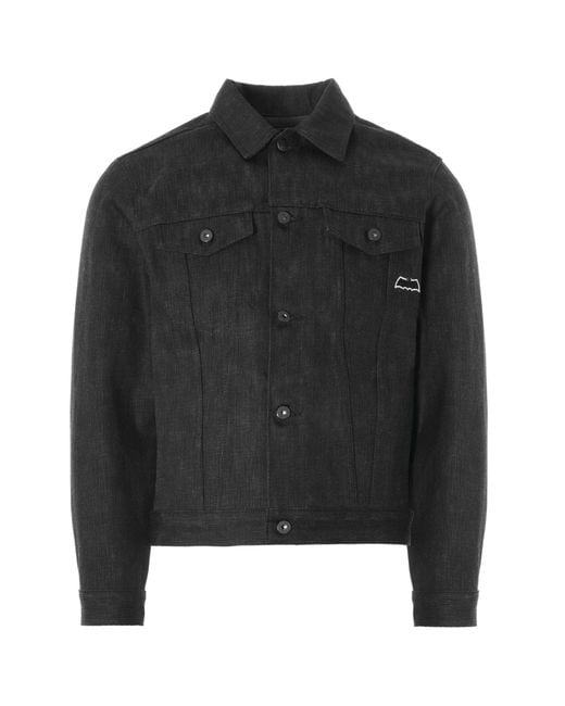 naked and famous black denim jacket