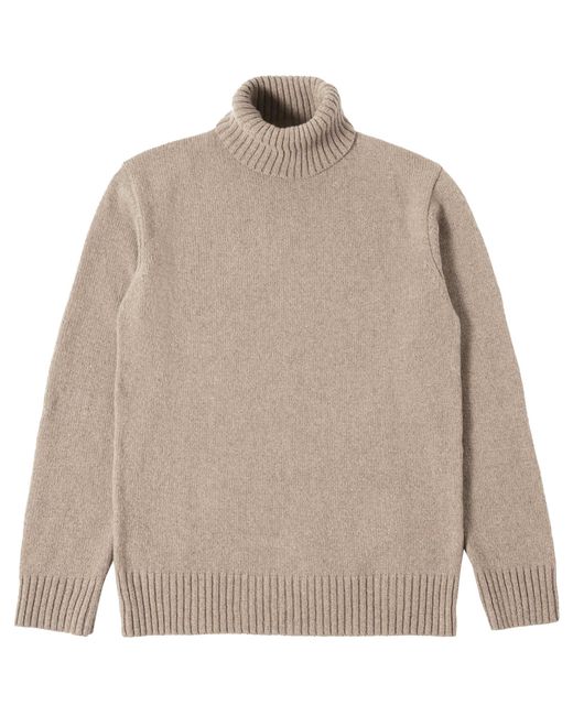 Universal Works Gray Eco Wool Roll Neck Knit for men