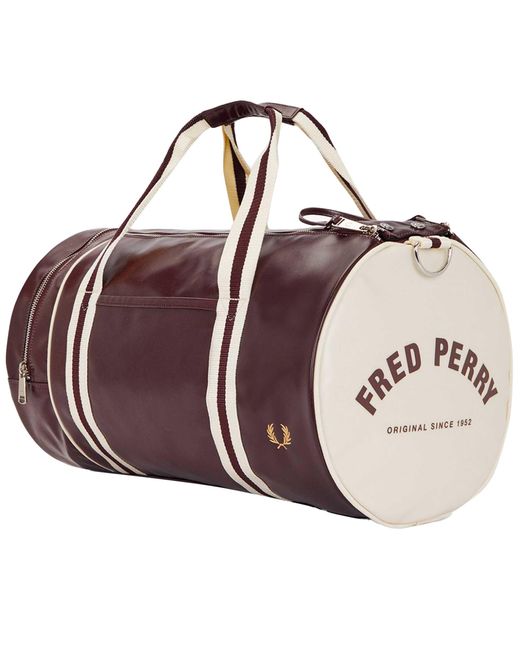 Fred Perry Red Classic Barrel Bag for men