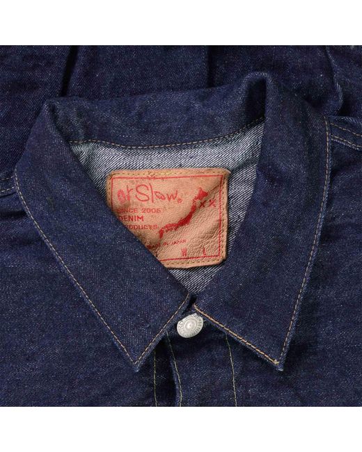 Orslow Blue Type 1 Pleated Front 40's Denim Jacket for men