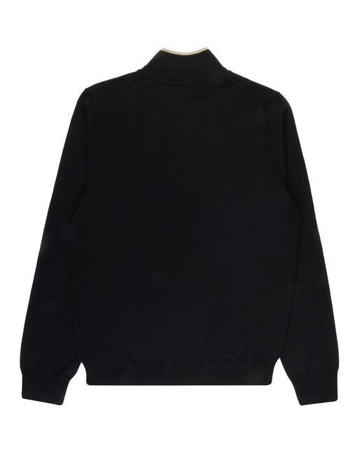 Paul Smith Black Pullover Half Zip Wool Jumper for men