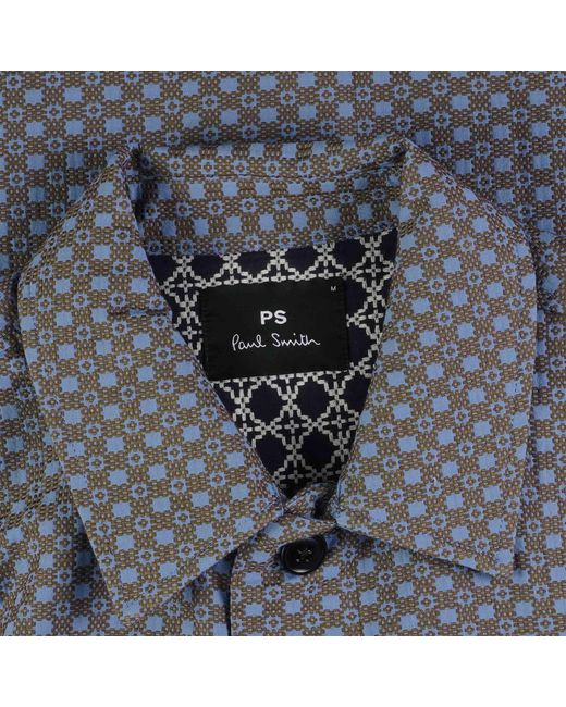 Paul Smith Blue Cross-stitch Cotton Jacket for men