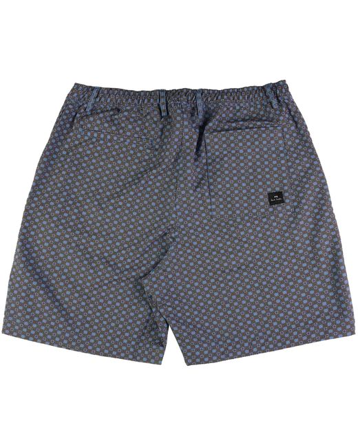 Paul Smith Blue Cross-stitch Cotton Shorts for men