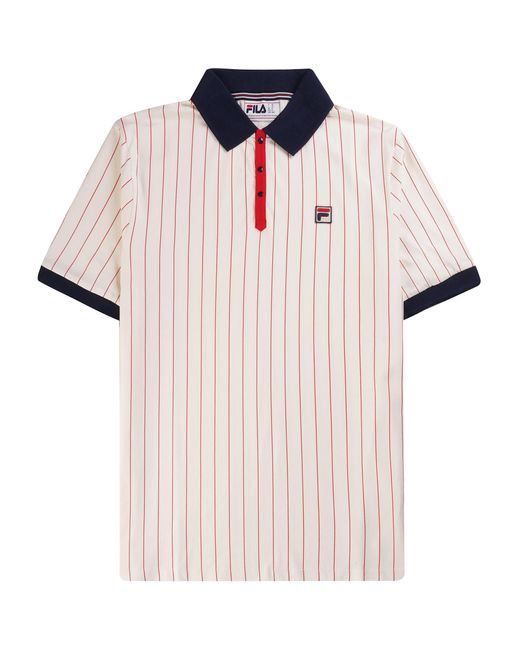 Fila Pink Bb1 Classic Vintage Striped Polo Shirt for men