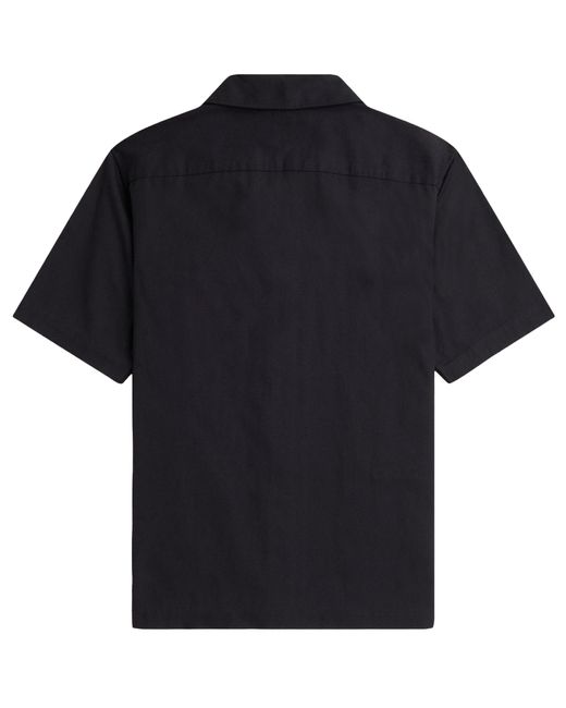 Fred Perry Black Tape Detail Revere Collar Shirt for men