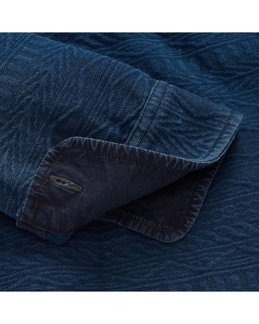 RRL Blue Guernsey-patterned Jacquard Workshirt for men