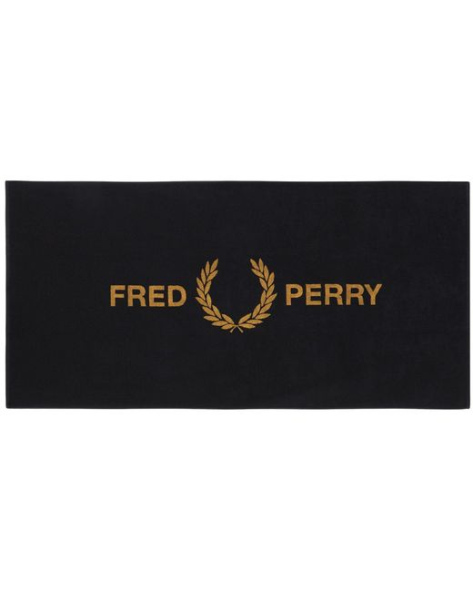 Fred Perry Black Beach Towel for men