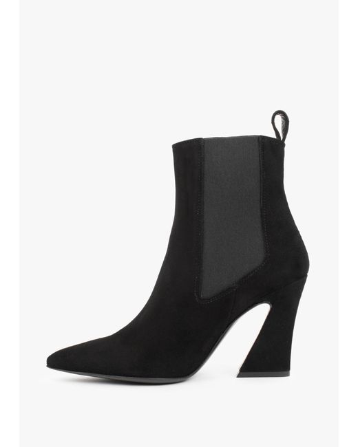 Daniel Nelsea Black Suede Shaped Heel Ankle Boots