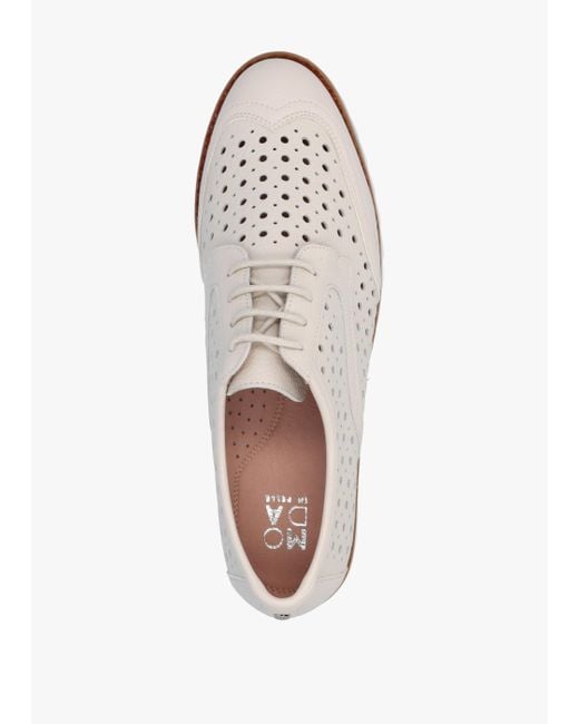 Moda In Pelle Eloni Off White Leather Lace Up Brogues