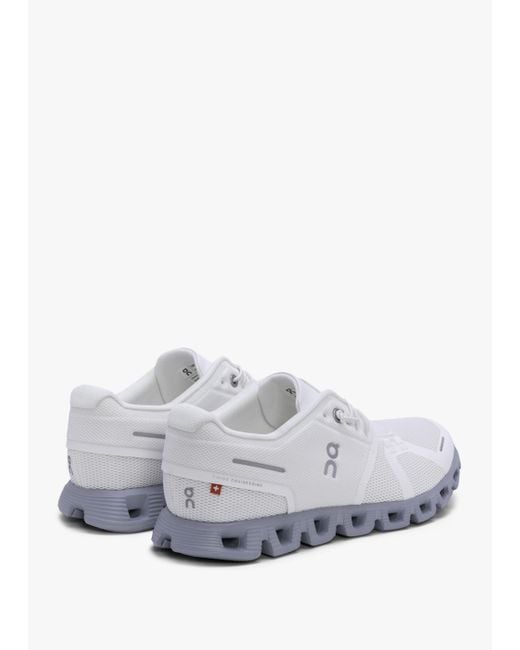 On Shoes Cloud 5 White Chambray Trainers