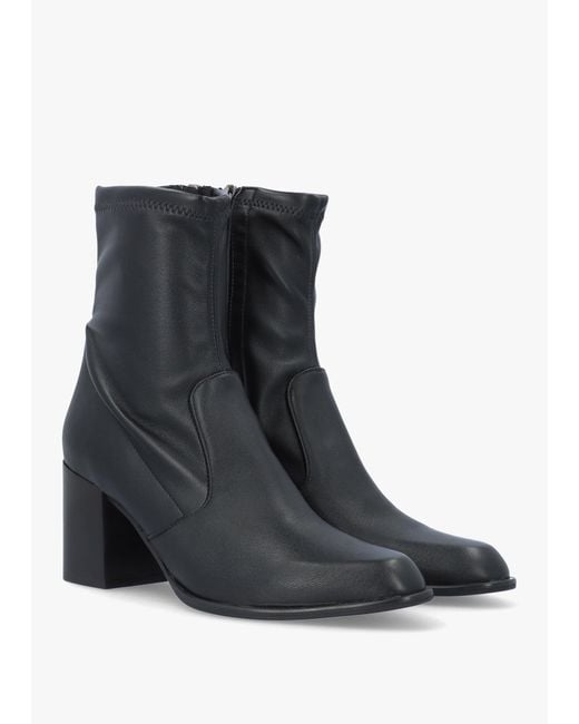 Evaluna Multicolor Sock Like Stretch Block Heel Ankle Boots