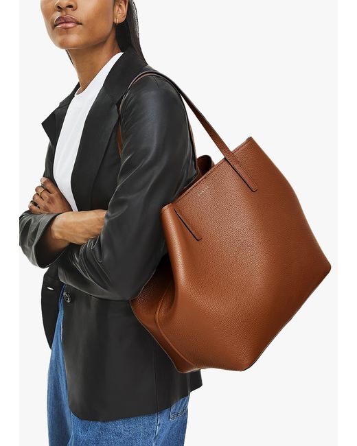 Radley Brown Large Dukes Place Open Top Saddle Leather Tote Bag
