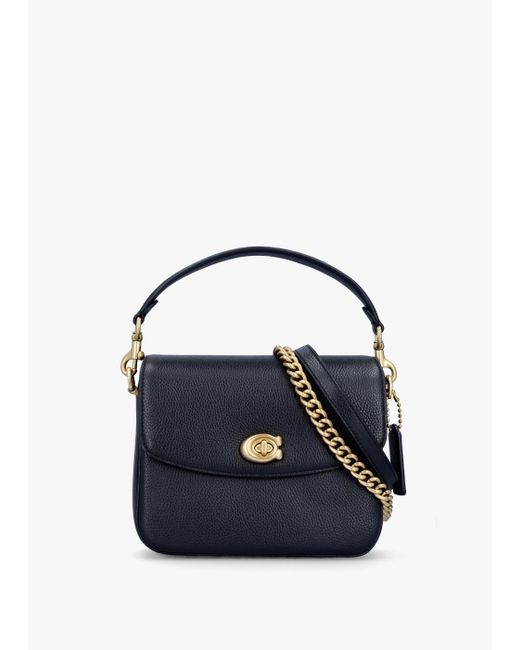 COACH Cassie 19 Black Leather Cross-body Bag in Blue | Lyst