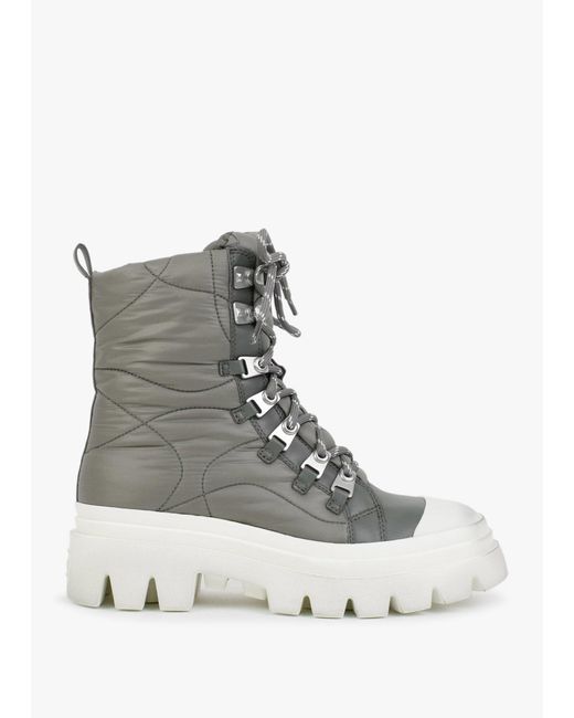 Ash Gray Peak Leaf Nylon Hiking Boots