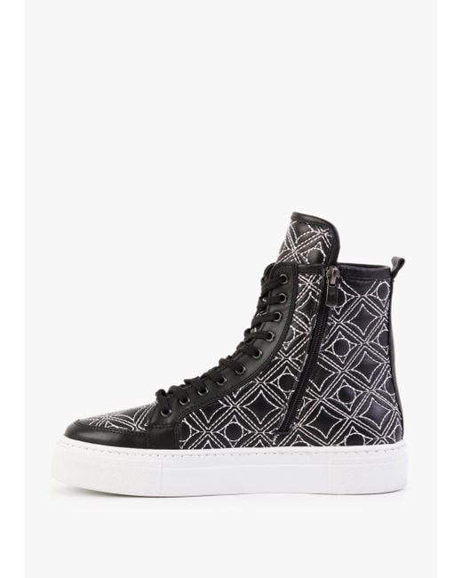 Daniel Bimpani Black Leather Quilted High Top Trainers