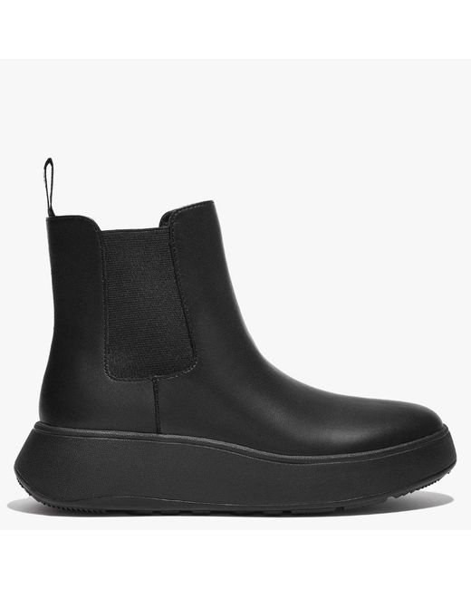 Fitflop F Mode Black Leather Chelsea Boots | Lyst UK