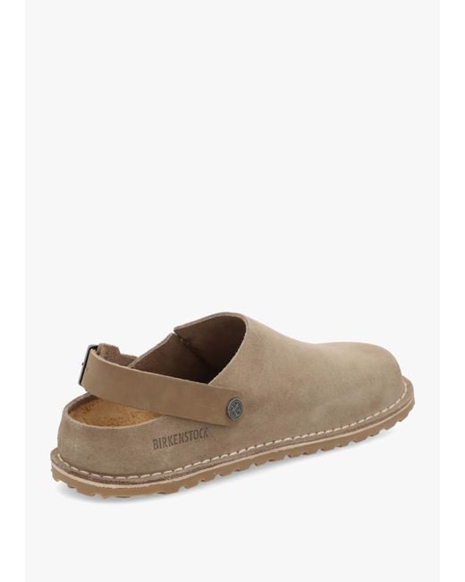 Birkenstock White Lutry Premium Suede Leather Taupe Clogs