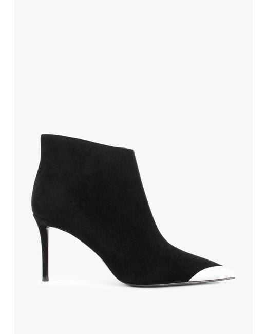 Daniel Setan Black Suede Toe Cap Heeled Ankle Boots
