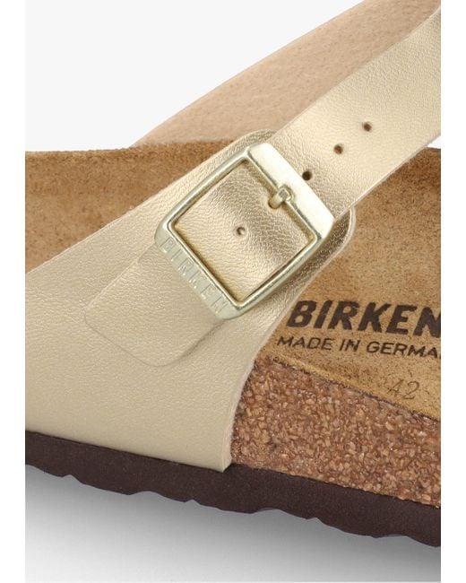 Birkenstock White Gizeh Gold Birko-flor Sandals