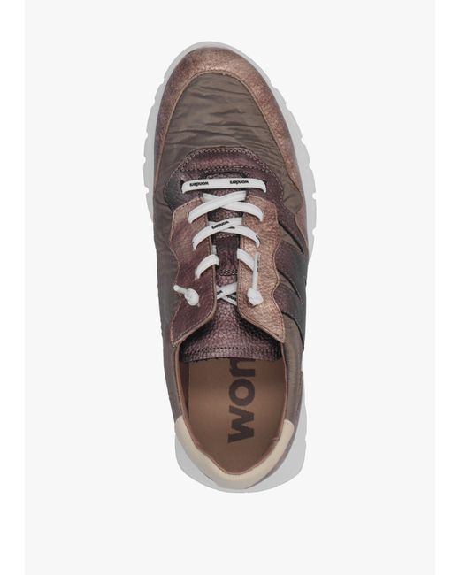 Wonders Brown Odisei 91 Bronze Metallic Leather & Nylon Trainers