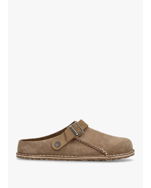 Birkenstock Brown Lutry Premium Suede Clogs for men