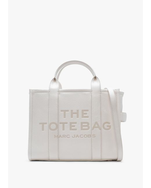 Marc Jacobs White The Leather Medium Cotton Tote Bag
