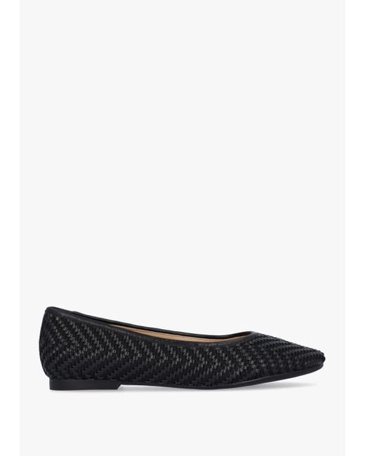 Daniel Sally Black Leather Woven Ballet Pumps