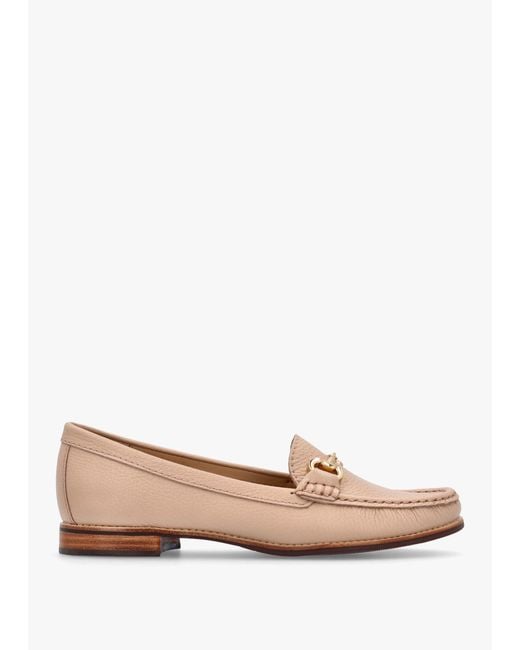 Daniel Pink Galtro Nude Tumbled Leather Snaffle Loafers