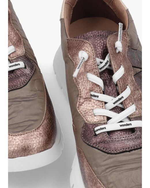 Wonders Brown Odisei 91 Bronze Metallic Leather & Nylon Trainers