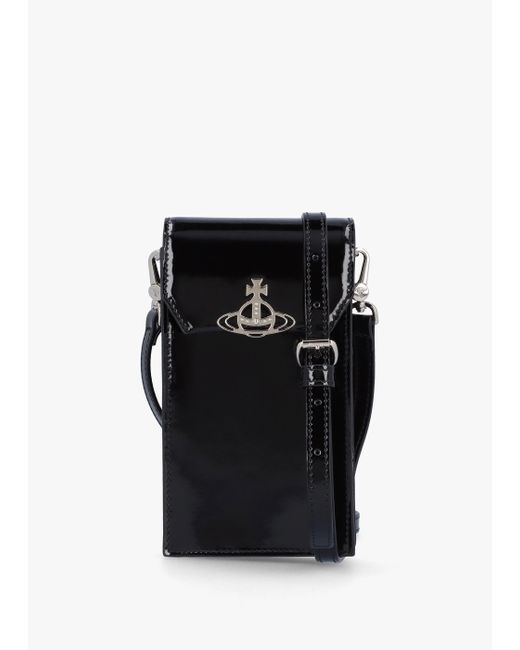 Vivienne Westwood Black Patent Leather Phone Bag