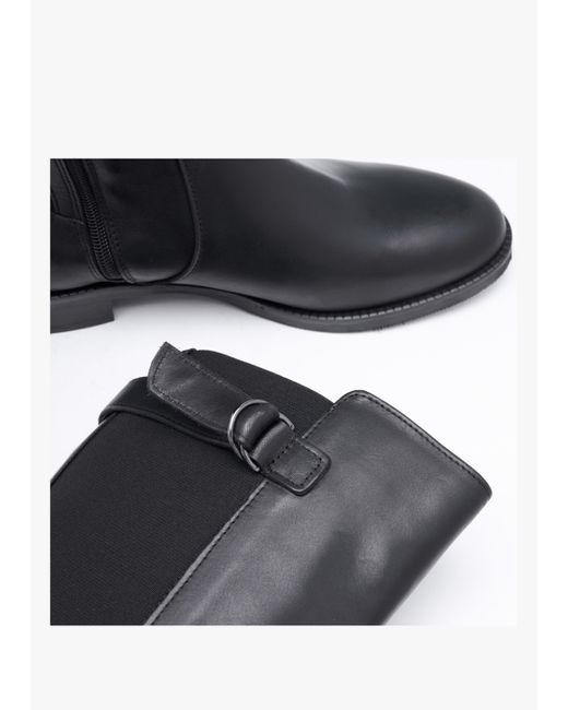 Daniel Gianna Black Leather Elastic Back Knee Boots