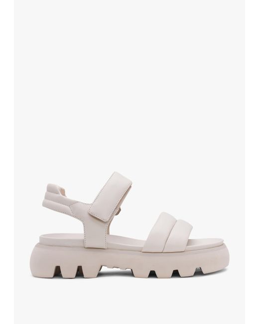 Kennel & Schmenger White Skill Almond Leather Chunky Sandals