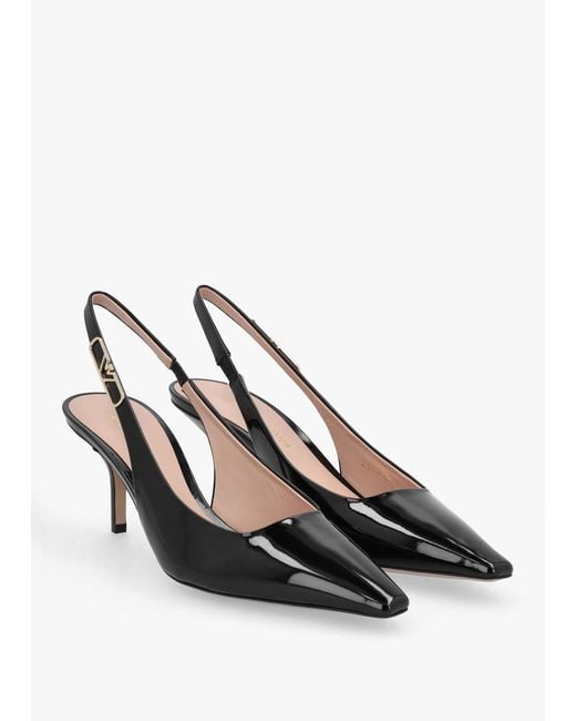Emporio Armani White Decollete Leather Sling Back Heels