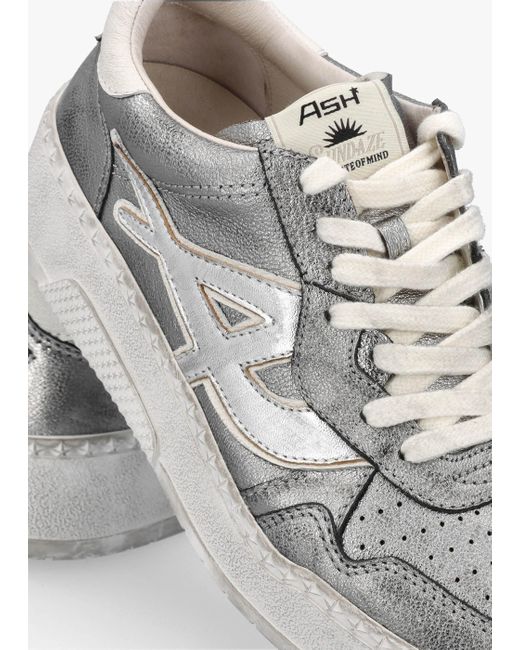 Ash Starlight Bis Dark Silver White Leather Trainers