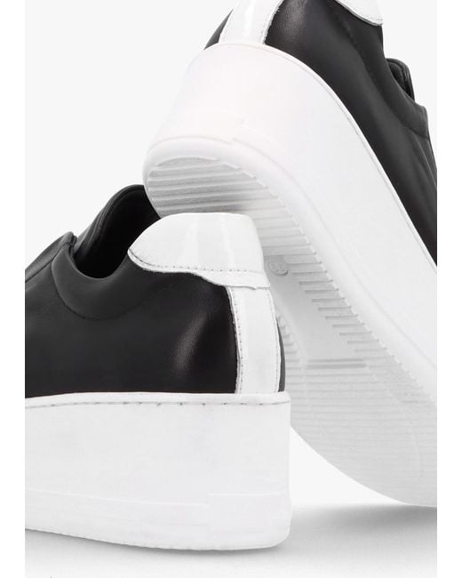 Daniel Tred Black Smooth Leather Laceless Flatform Trainers
