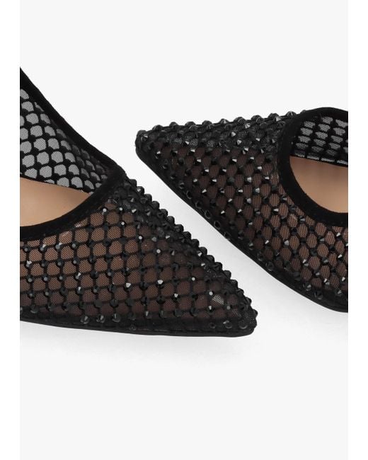 Daniel Alma Black Crystal Mesh Heeled Court Shoes