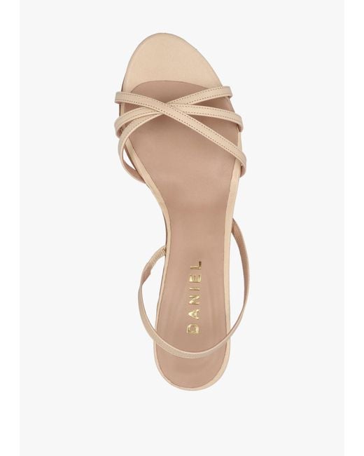 Daniel Natural Akittie Beige Leather Kitten Heel Sandals