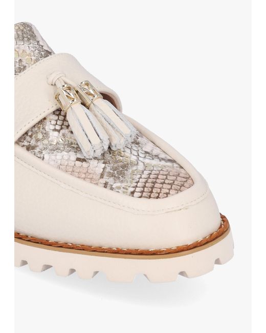 Moda In Pelle Etana Off White Leather Backless Loafers