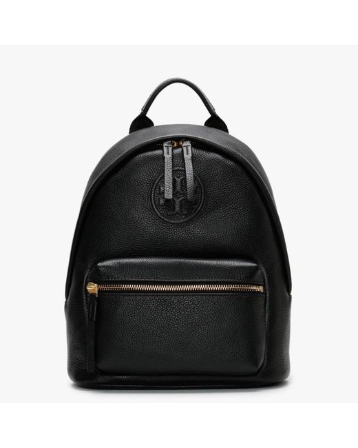 Tory Burch Small Perry Bombe Black Leather Backpack