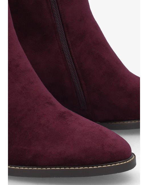 Moda In Pelle Purple Pacina Burgundy Buckle Strap Block Heel Ankle Boots