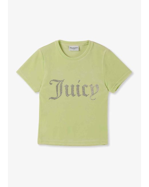 Juicy Couture Green Taylor Velour Diamonte T Shirt