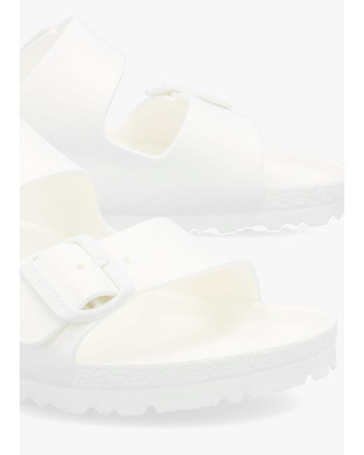 Birkenstock White Arizona Eva Two Bar Mules , Fabric