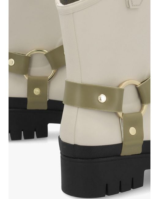 Barbour White Elley Harness Light Oak Bleached Wellington Boots