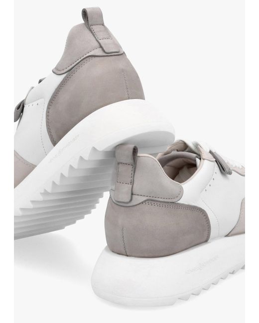 Kennel & Schmenger Pitch Neutral White & Grey Leather Trainers
