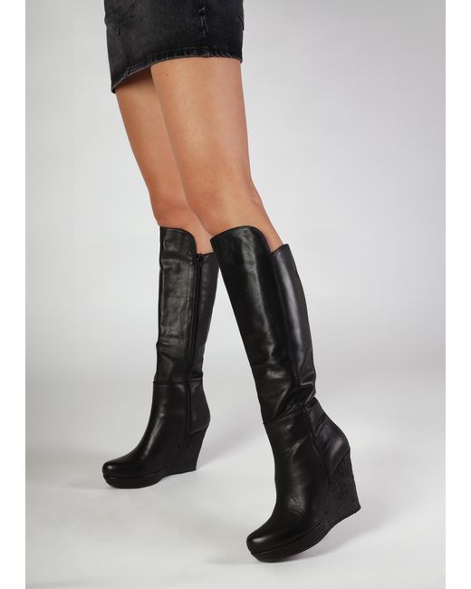 Daniel Black Wiser Knee High Wedge Boots