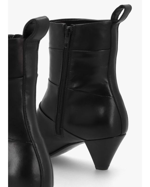 Daniel Napel Black Leather Pannel Cone Heel Ankle Boots
